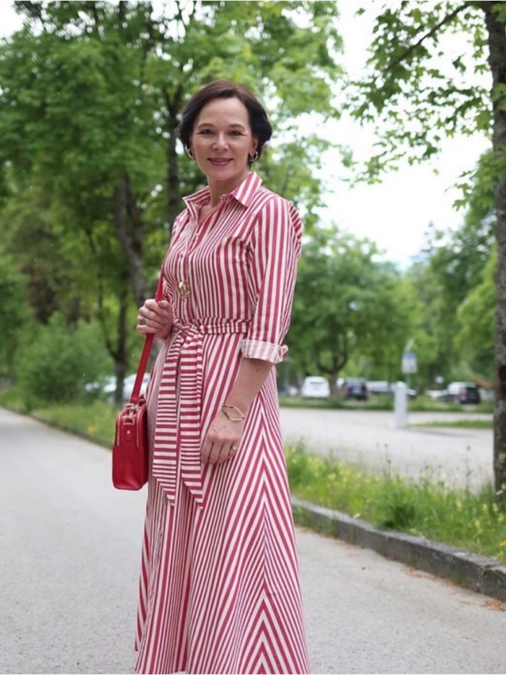 Zara Striped Midi Dress Size S